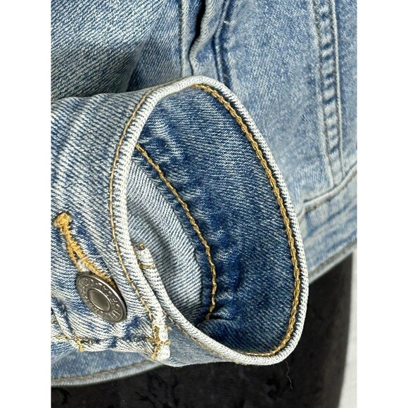 LEVIS LEVI'S SMALL Womens Blue Jean Denim Trucker JACKET Coat 90's Style vtg. - Picture 11 of 16